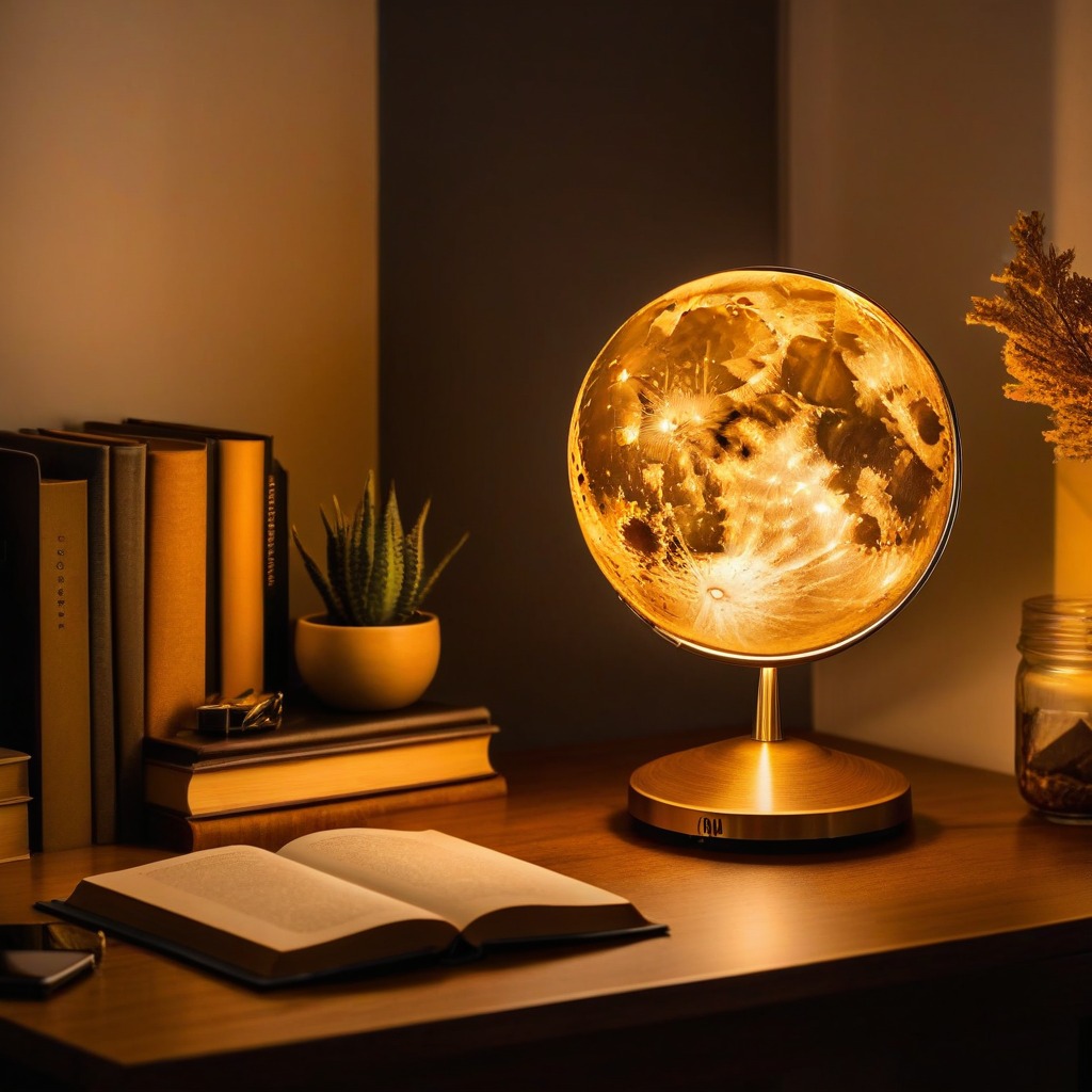 Engraved Text Moon Lamp - Scene 1
